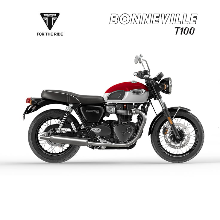 Bonneville T100 red white