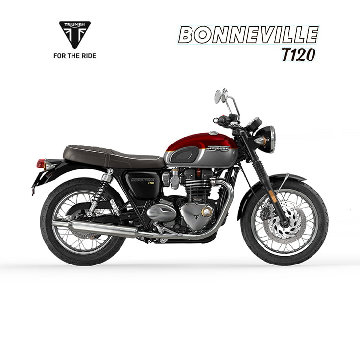 Bonneville T120 red silver
