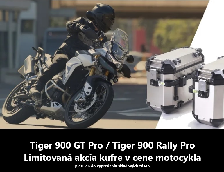 LIMITOVANÁ AKCIA NA TRIUMPH TIGER 900 – Bočné kufre v hodnote až 1800,-EUR v cene motocykla